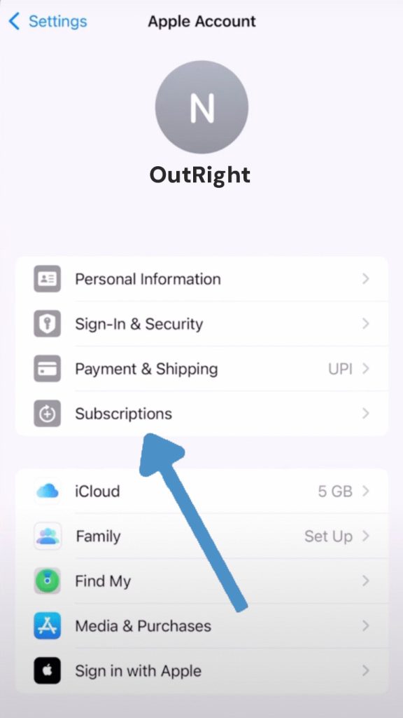 Click on “Subscription.”