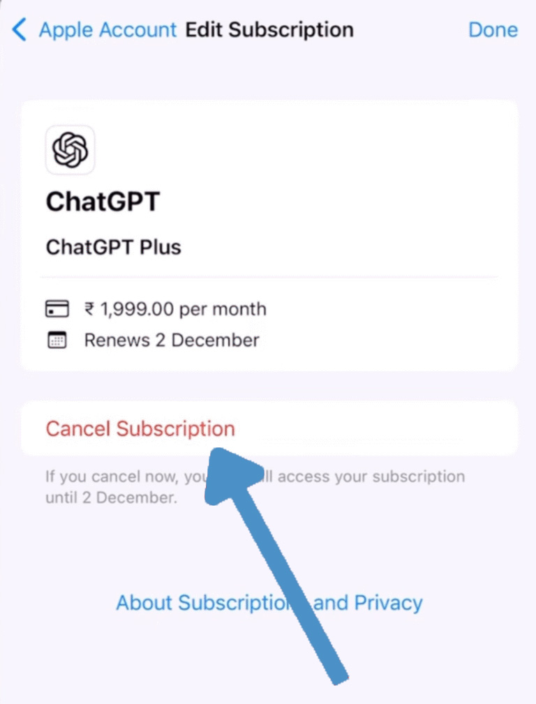 Hit “Cancel Subscription