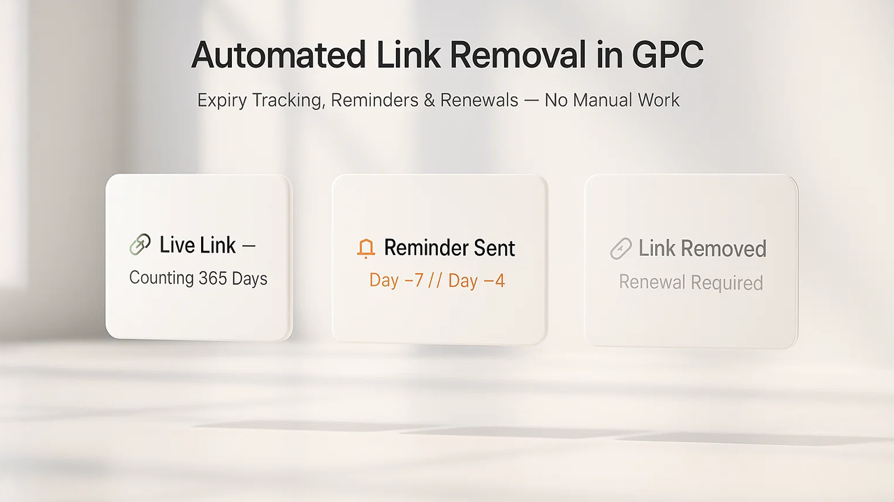 Automated link removal