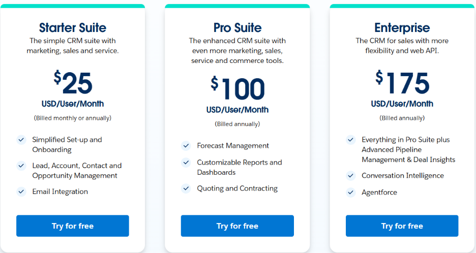 Salesforce Sales Cloud Pricing Plan: