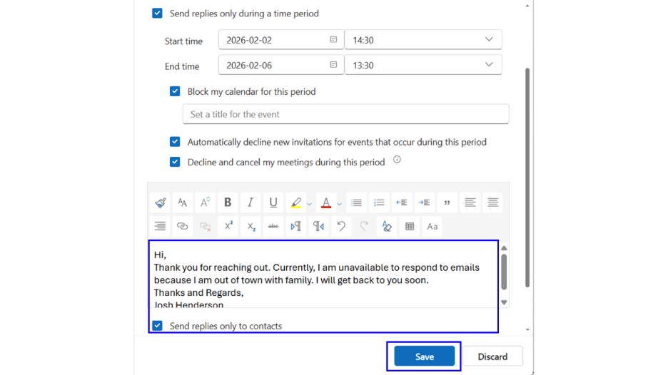 check the checkbox “Send only to contacts