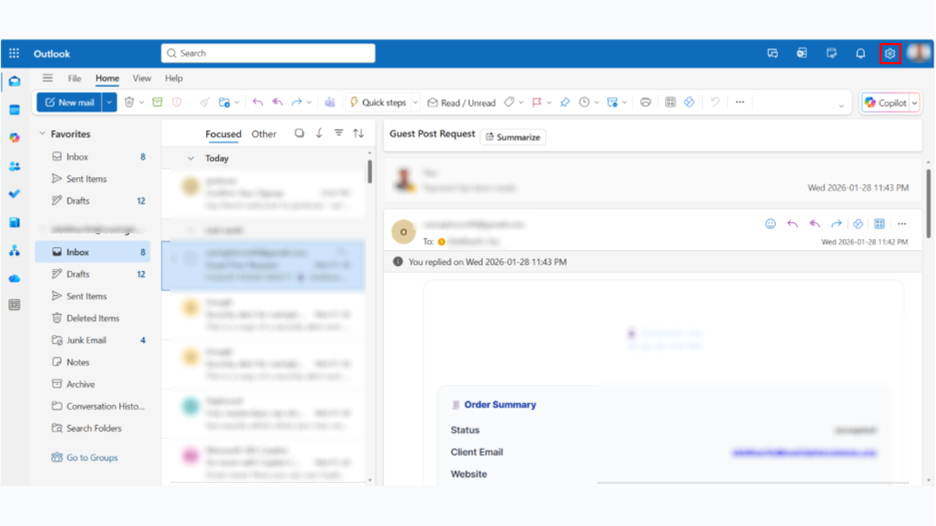 click on the gear symbol