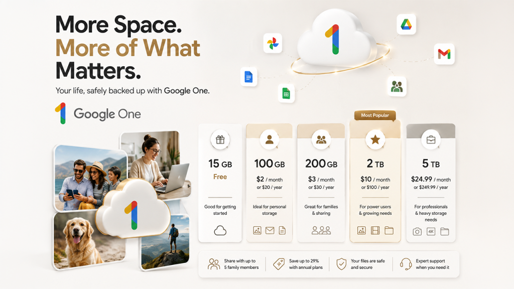 Google One Cloud Storage Plans and Pricing