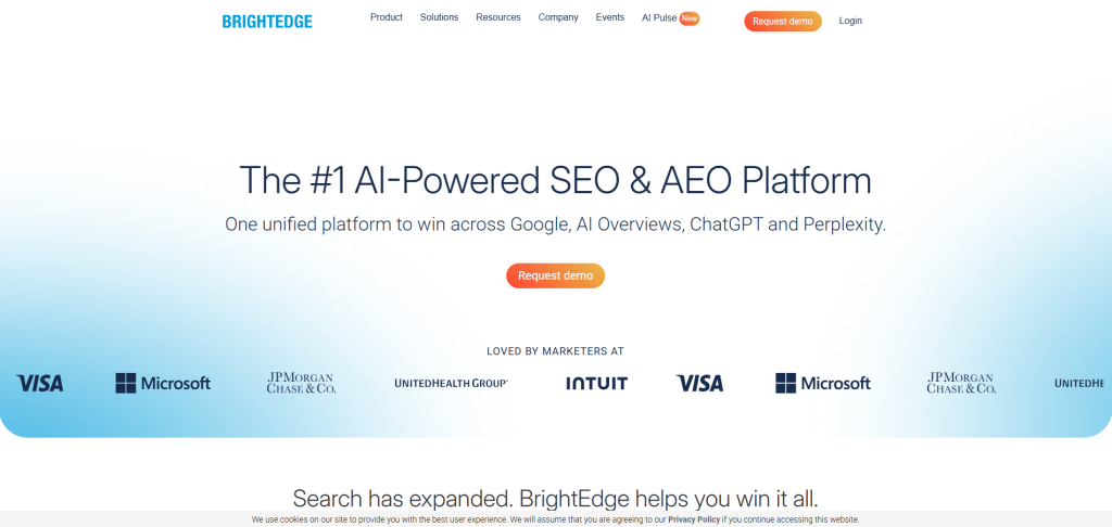BrightEdge enterprise SEO platform featured among the top Similarweb competitors for SEO and competitor analysis.