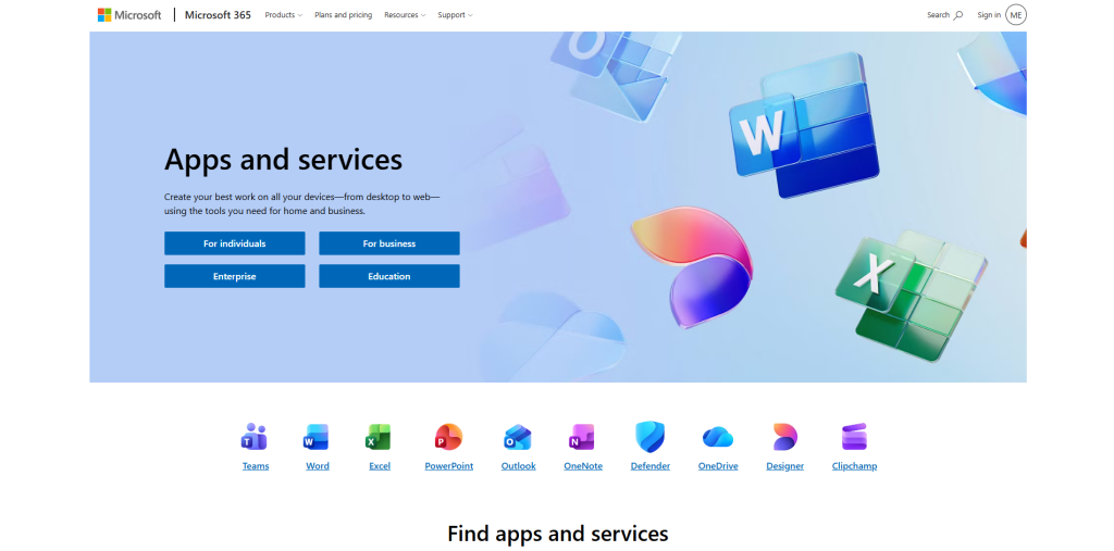 Microsoft Suite productivity tools for collaboration, communication, and document management